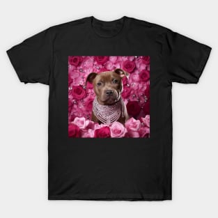 Staffy And Roses T-Shirt